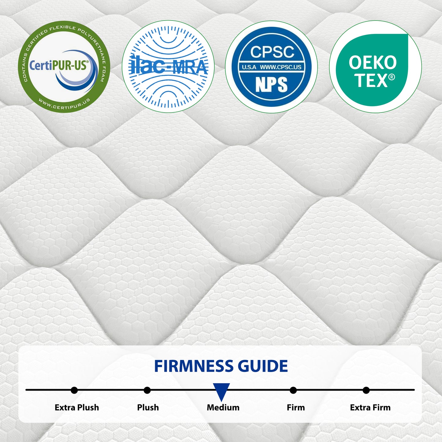 8 Inch Gel Memory Foam Hybrid Mattress, Medium Soft, Breathable Fabric Cover & Adaptive Support, Pressure Relief
