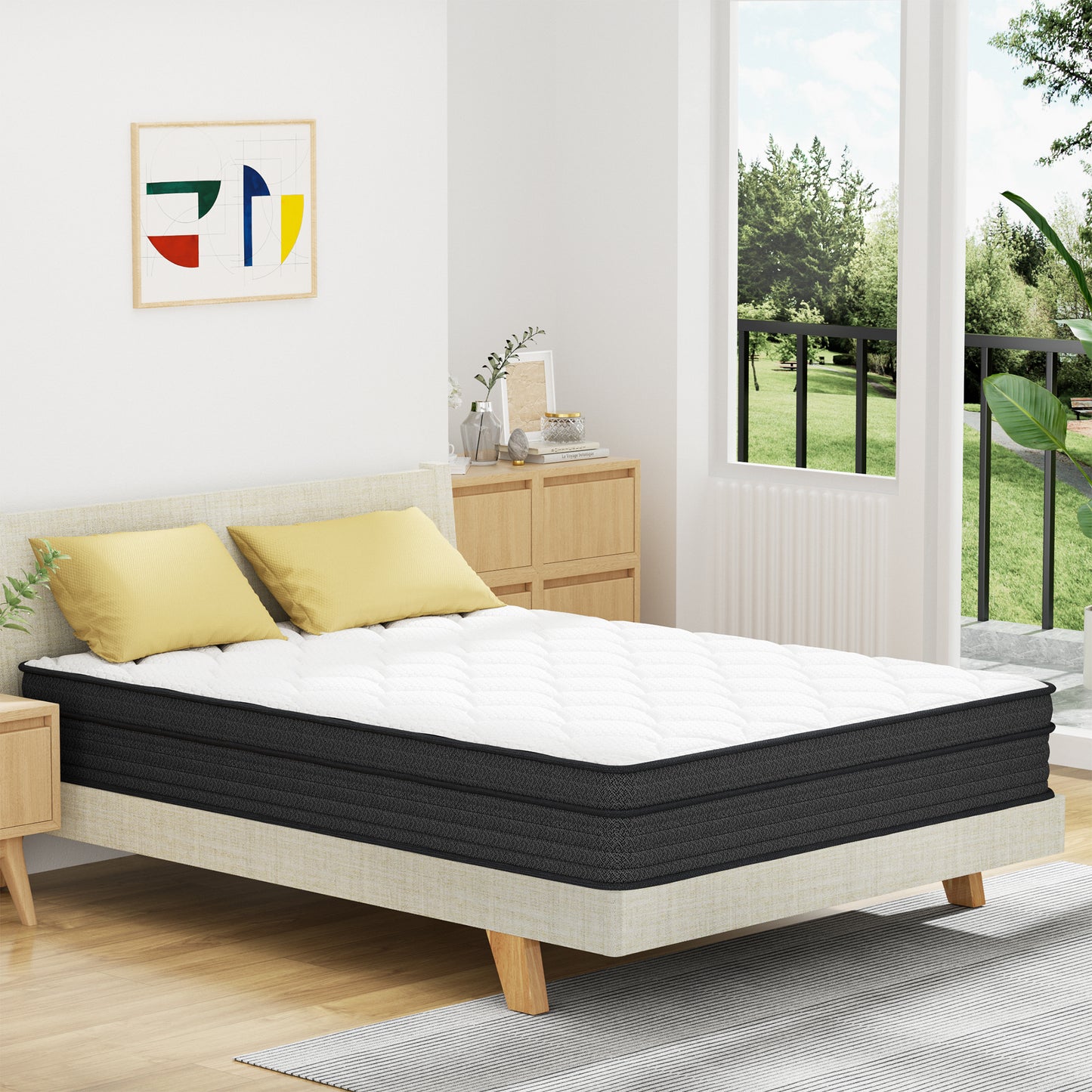 8 Inch Gel Memory Foam Hybrid Mattress, Medium Soft, Breathable Fabric Cover & Adaptive Support, Pressure Relief