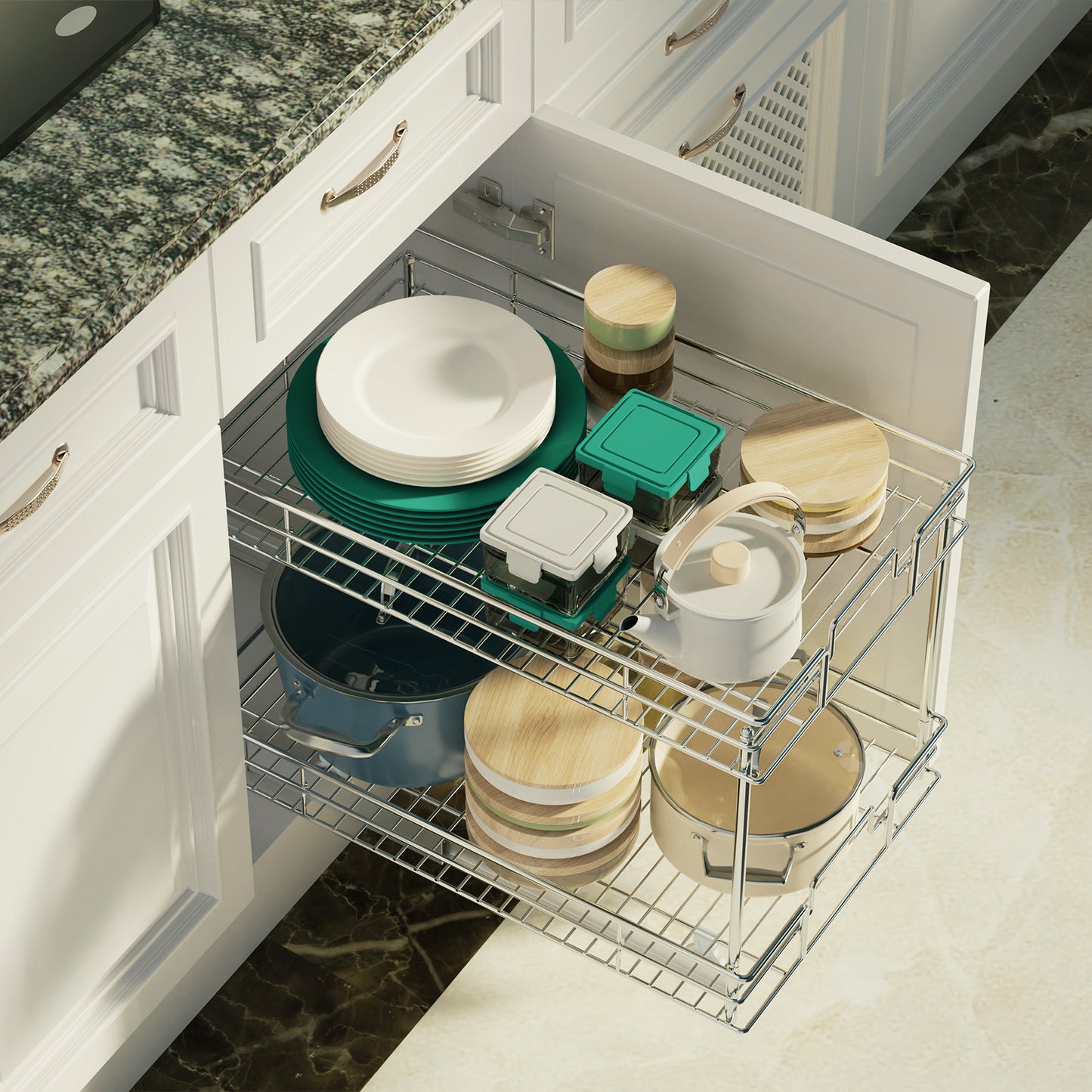 2-Tier Pull-Out Cabinet Organizer RB