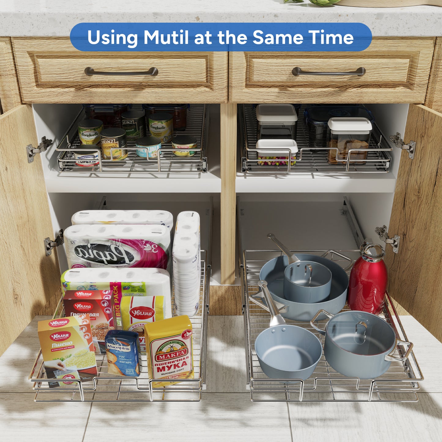1-Tier Pull-Out Cabinet Organizer RB2