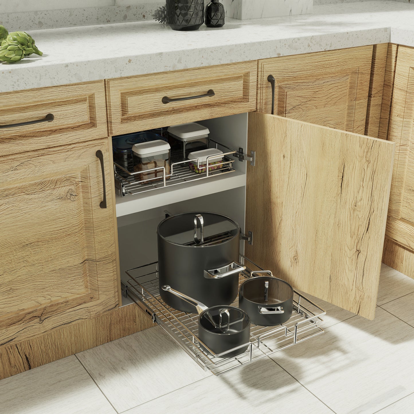 1-Tier Pull-Out Cabinet Organizer RB2