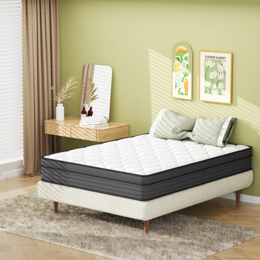 8 Inch Gel Memory Foam Hybrid Mattress, Medium Soft, Breathable Fabric Cover & Adaptive Support, Pressure Relief