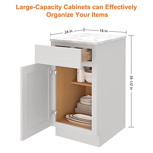 HOMEIBRO 10.5 in. Wood Cabinet Pull Out Drawer with Soft Close Rail for Kitchen Base Cabinets