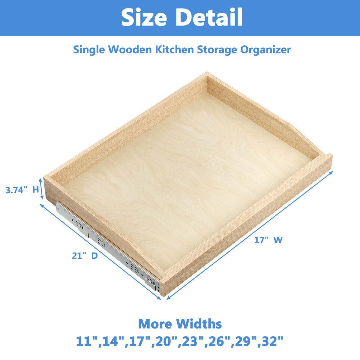 Wood Cabinet Pull Out Drawer with Soft Close