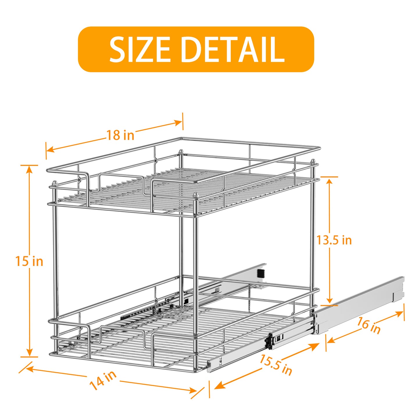 2-Tier Pull-Out Cabinet Organizer RS