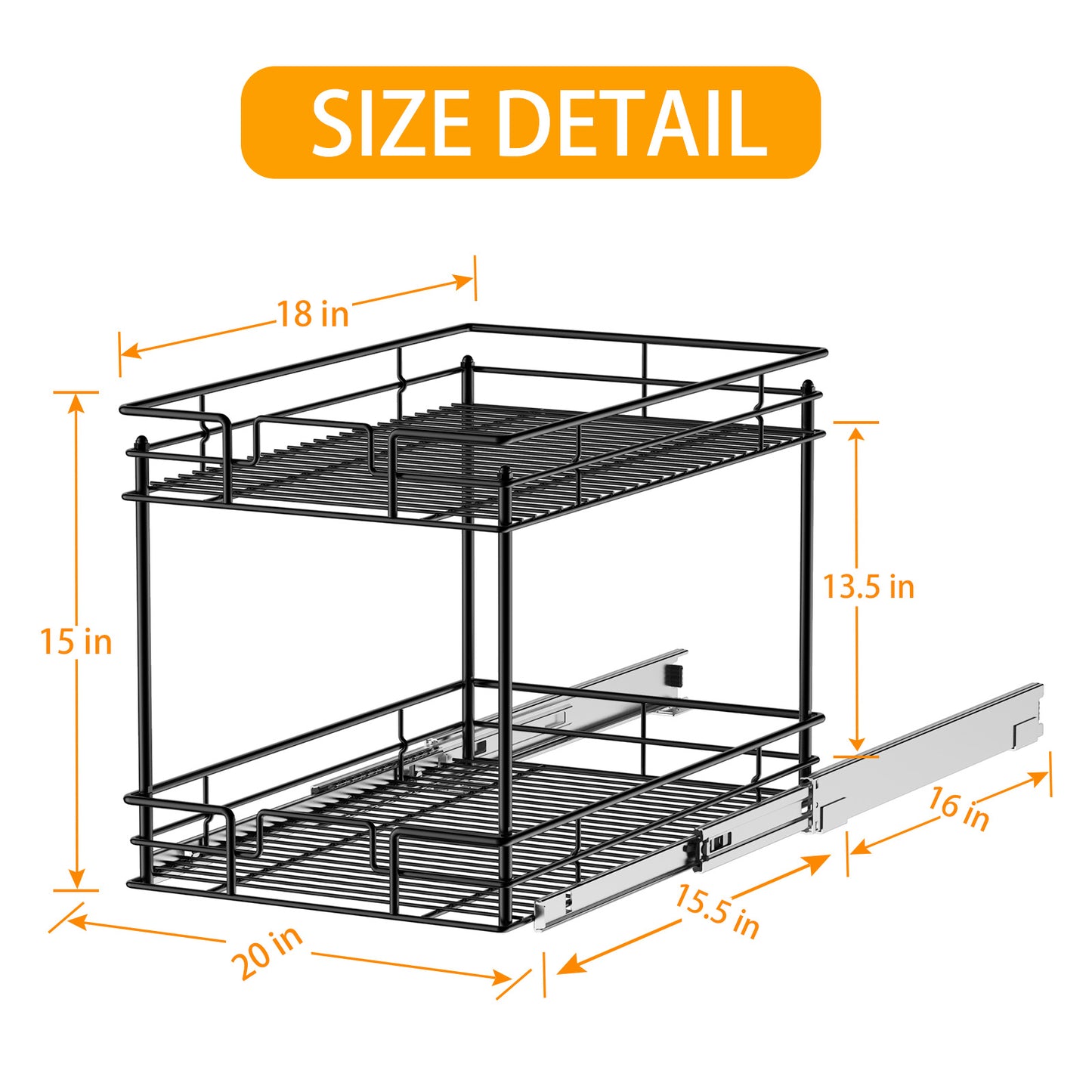 2-Tier Pull-Out Cabinet Organizer RS