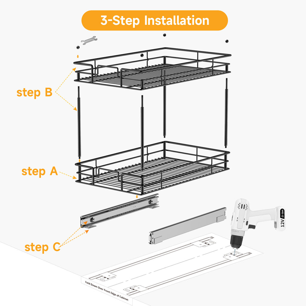 2-Tier Pull-Out Cabinet Organizer RS