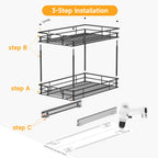 2-Tier Pull-Out Cabinet Organizer RS